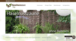 Desktop Screenshot of haselnusszaunshop.de